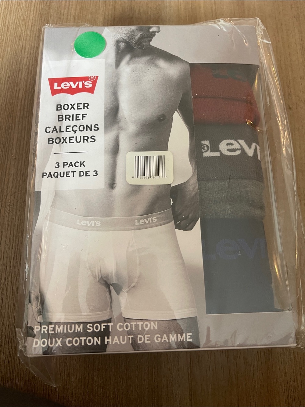 NWT Levi's Soft Cotton 3 Boxer Brief Mens underwear